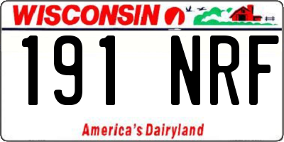 WI license plate 191NRF