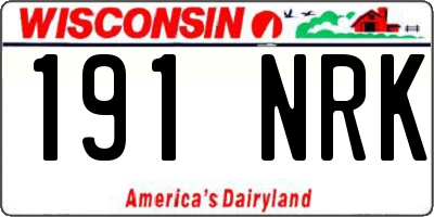WI license plate 191NRK