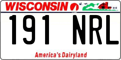 WI license plate 191NRL