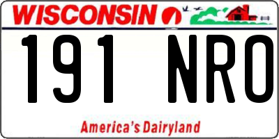 WI license plate 191NRO