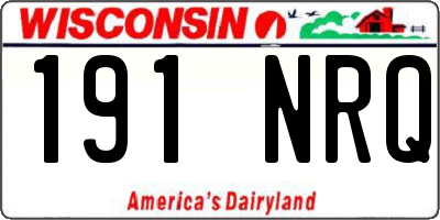 WI license plate 191NRQ
