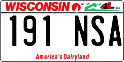 WI license plate 191NSA