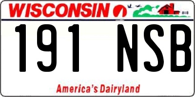 WI license plate 191NSB