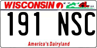 WI license plate 191NSC
