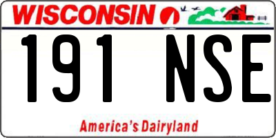 WI license plate 191NSE