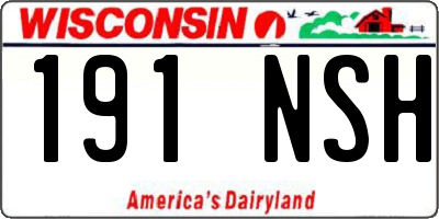 WI license plate 191NSH