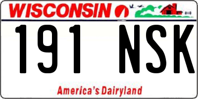 WI license plate 191NSK