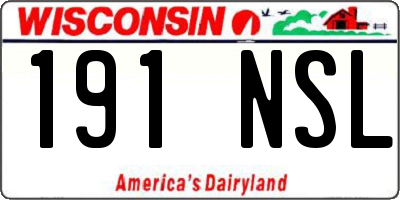 WI license plate 191NSL
