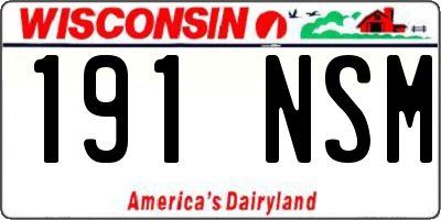 WI license plate 191NSM
