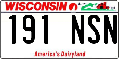 WI license plate 191NSN