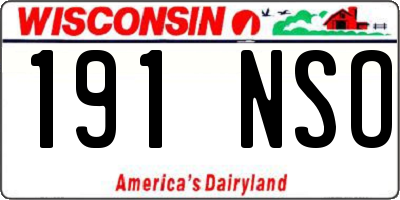 WI license plate 191NSO