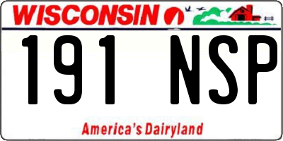 WI license plate 191NSP
