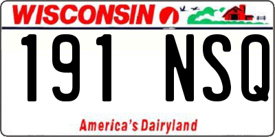 WI license plate 191NSQ