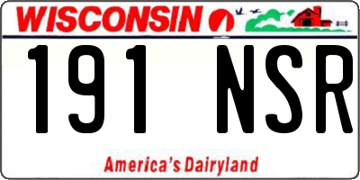 WI license plate 191NSR