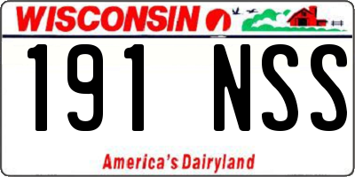 WI license plate 191NSS