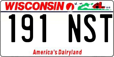 WI license plate 191NST