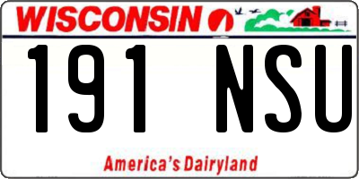 WI license plate 191NSU