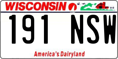 WI license plate 191NSW