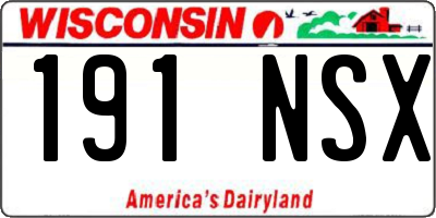 WI license plate 191NSX