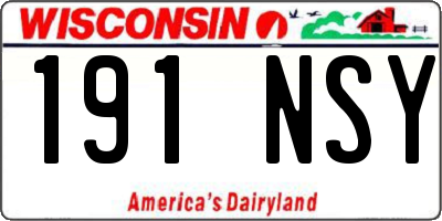 WI license plate 191NSY