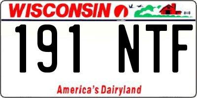 WI license plate 191NTF