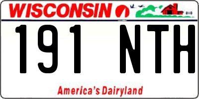 WI license plate 191NTH