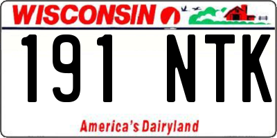 WI license plate 191NTK