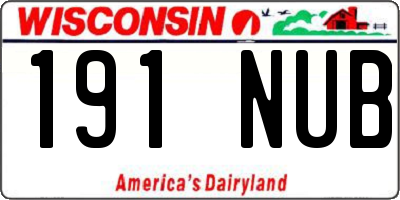 WI license plate 191NUB