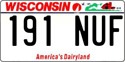 WI license plate 191NUF