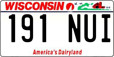 WI license plate 191NUI