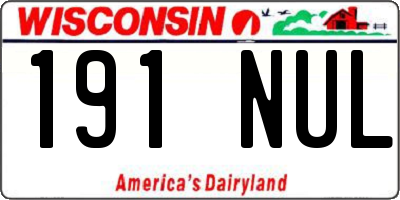 WI license plate 191NUL