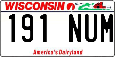 WI license plate 191NUM