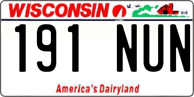 WI license plate 191NUN