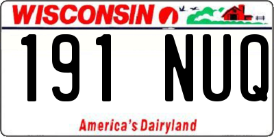 WI license plate 191NUQ