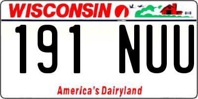 WI license plate 191NUU