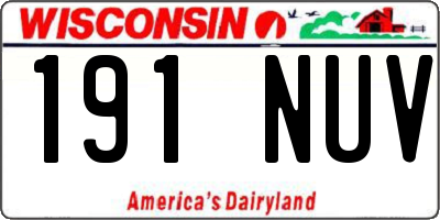 WI license plate 191NUV