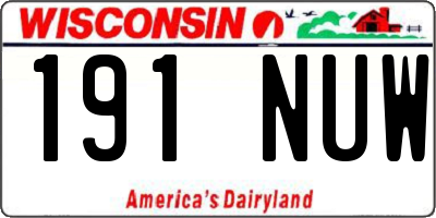 WI license plate 191NUW