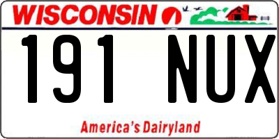 WI license plate 191NUX