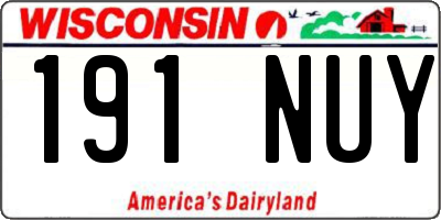 WI license plate 191NUY