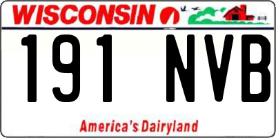 WI license plate 191NVB