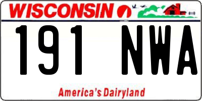 WI license plate 191NWA