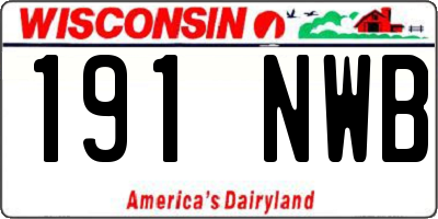 WI license plate 191NWB