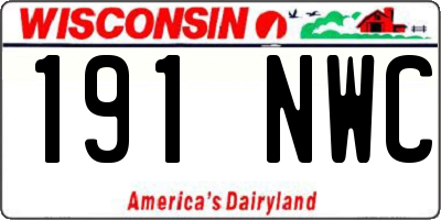 WI license plate 191NWC