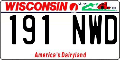 WI license plate 191NWD