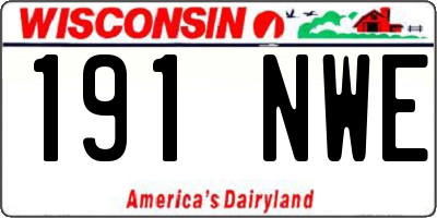 WI license plate 191NWE