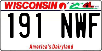 WI license plate 191NWF
