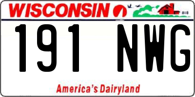 WI license plate 191NWG