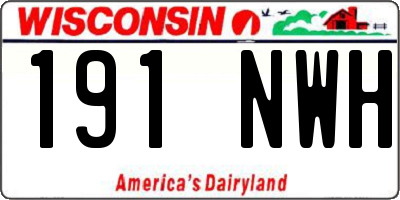 WI license plate 191NWH