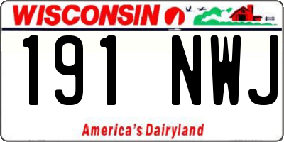 WI license plate 191NWJ