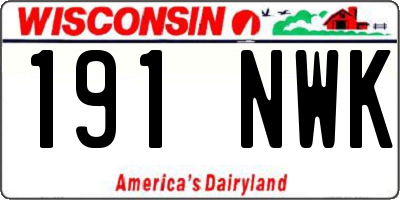 WI license plate 191NWK